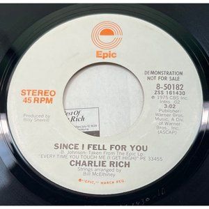 Charlie Rich Since I Fell For You 45 Country Promo Epic 8-50182 VG+/NM